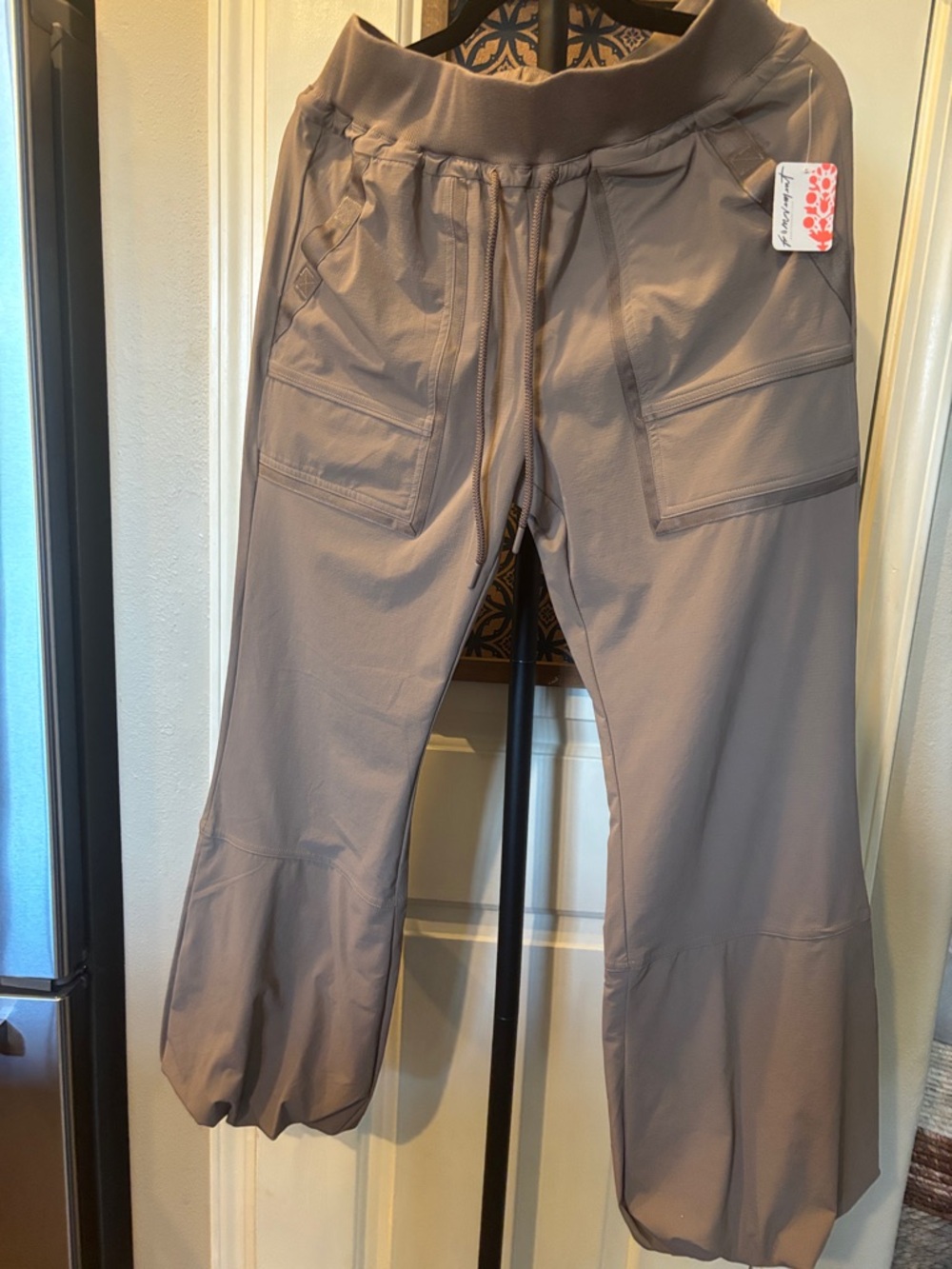 Free People Men's Taupe Cargo Drawstring Pants